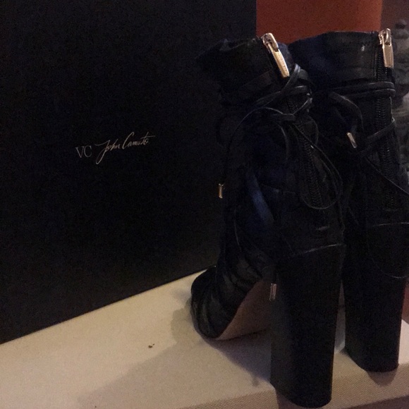 VC John Camuto leather peep toe booties - Picture 1 of 4